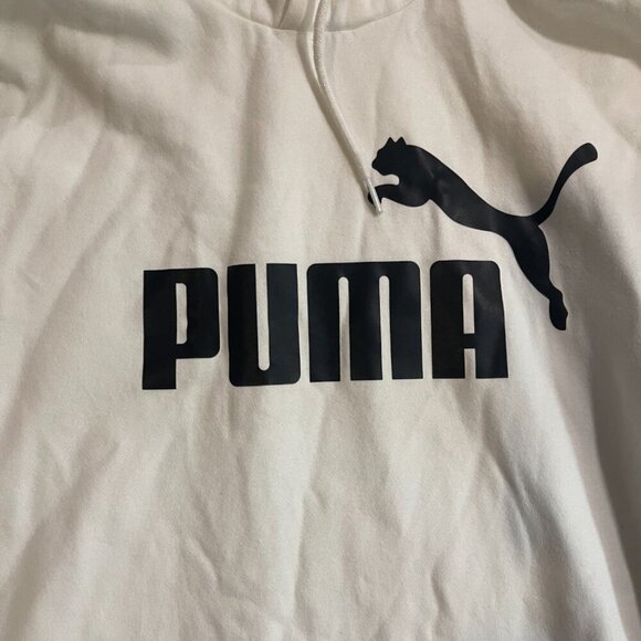 Puma. White hooded sweatshirt. Size XL. With design logo. Made in India. - Picture 6 of 9